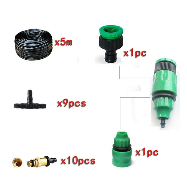 5M Misting Micro Flow Drip Irrigation Misting Adjustable Sprinkler Nozzle for Home Garden Patio Plant Flower